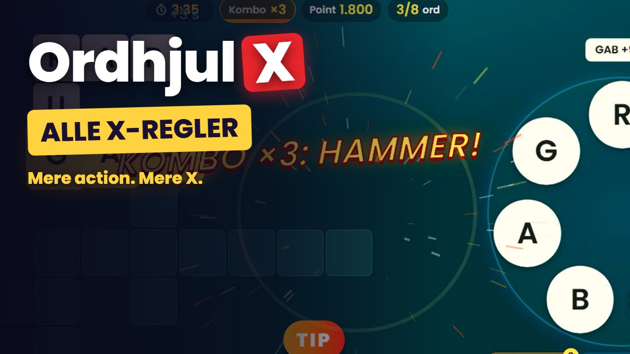 Ordhjul X: på tid med kombo, bonusord, hammer, raket og frys